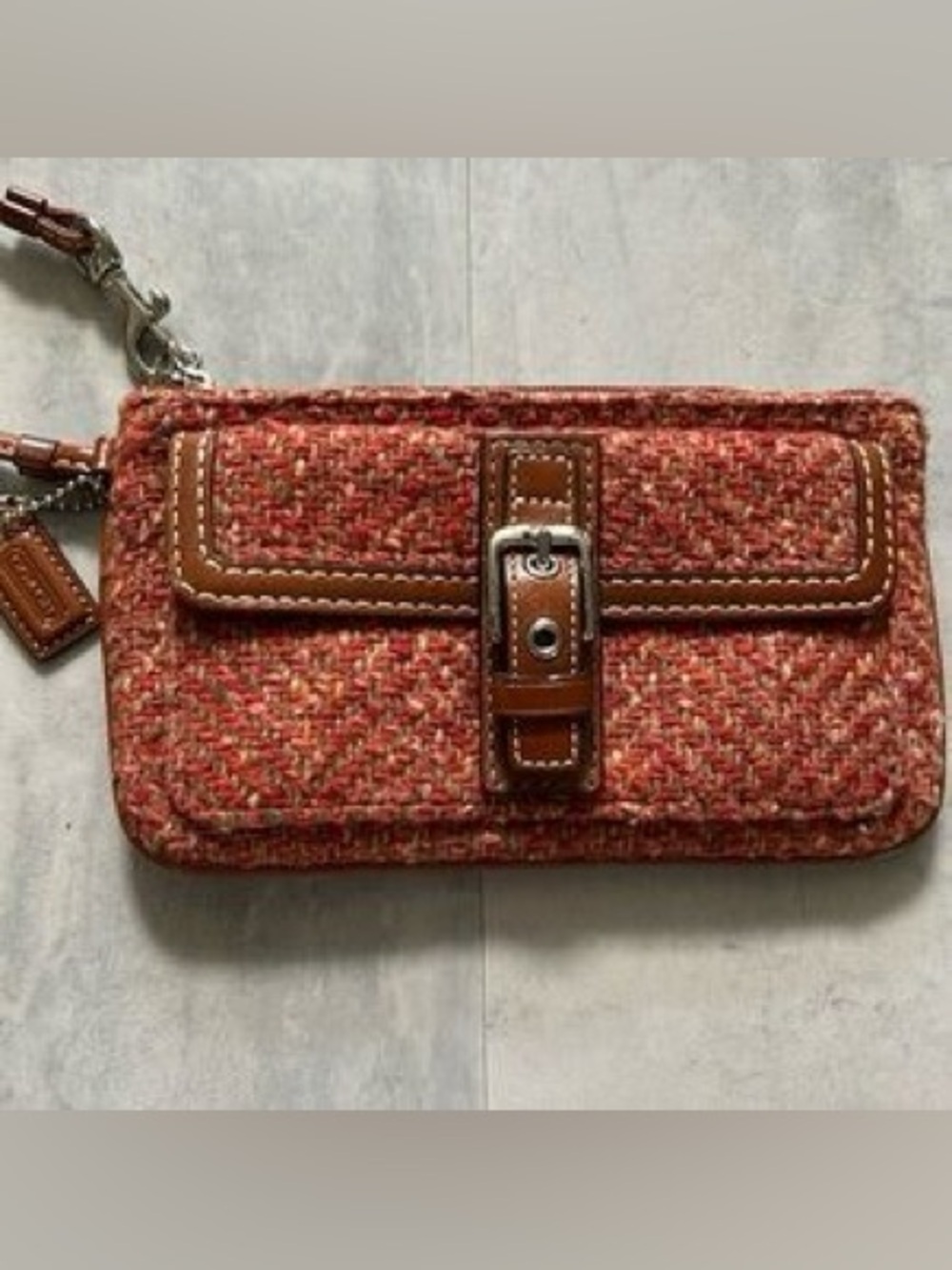 Coach tweed wristlet